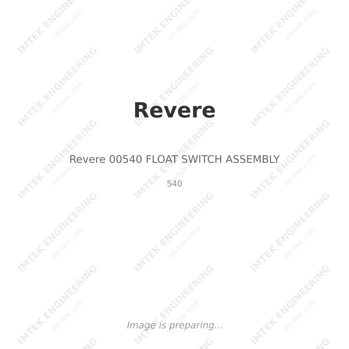 Revere Revere 00540 FLOAT SWITCH ASSEMBLY - 540