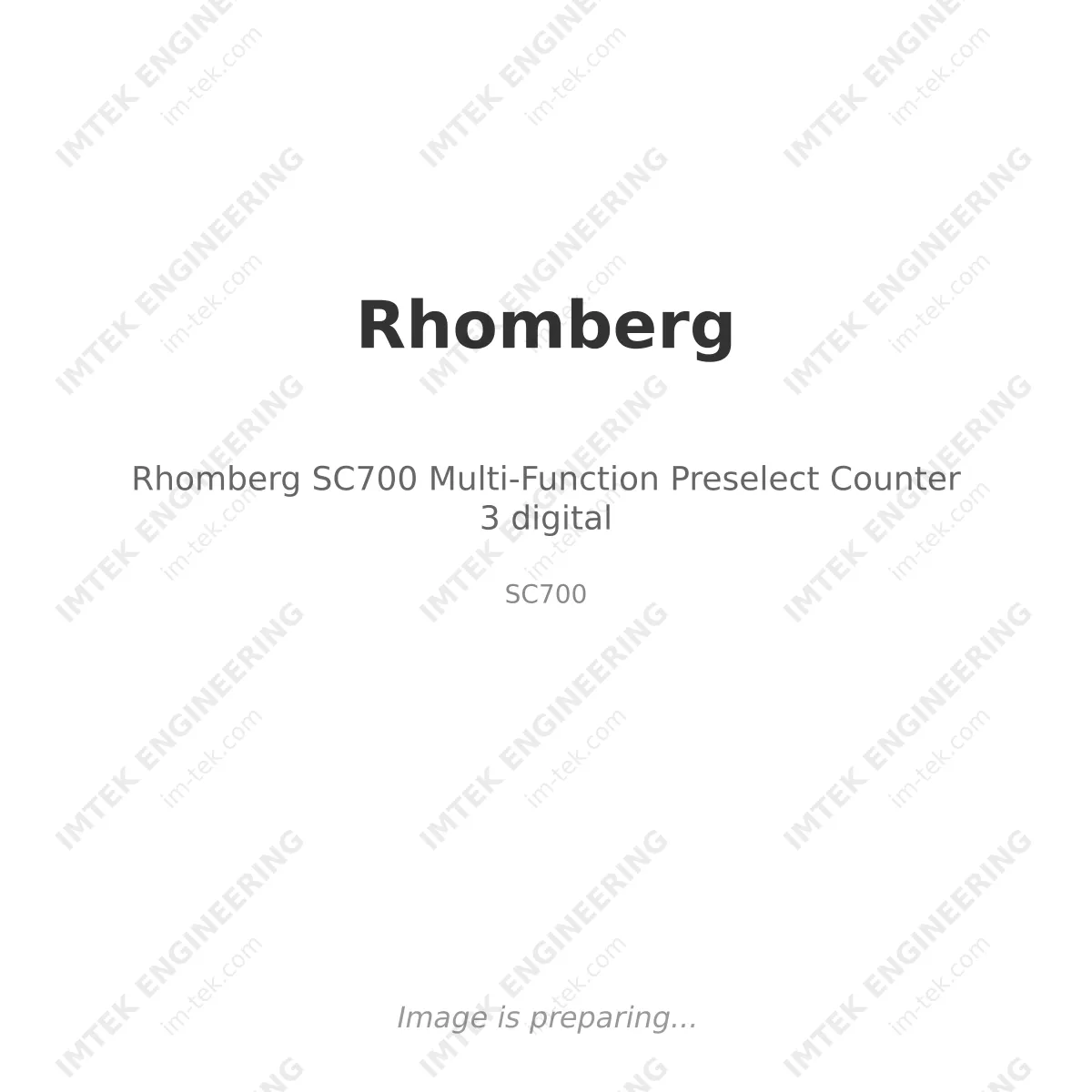 Rhomberg Rhomberg SC700 Multi-Function Preselect Counter 3 digital - SC700