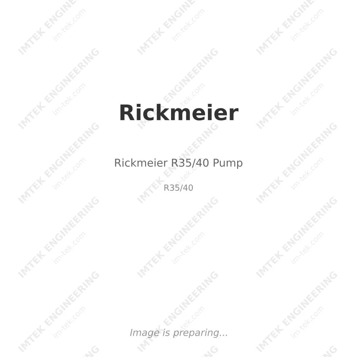 Rickmeier Rickmeier R35/40 Pump - R35/40