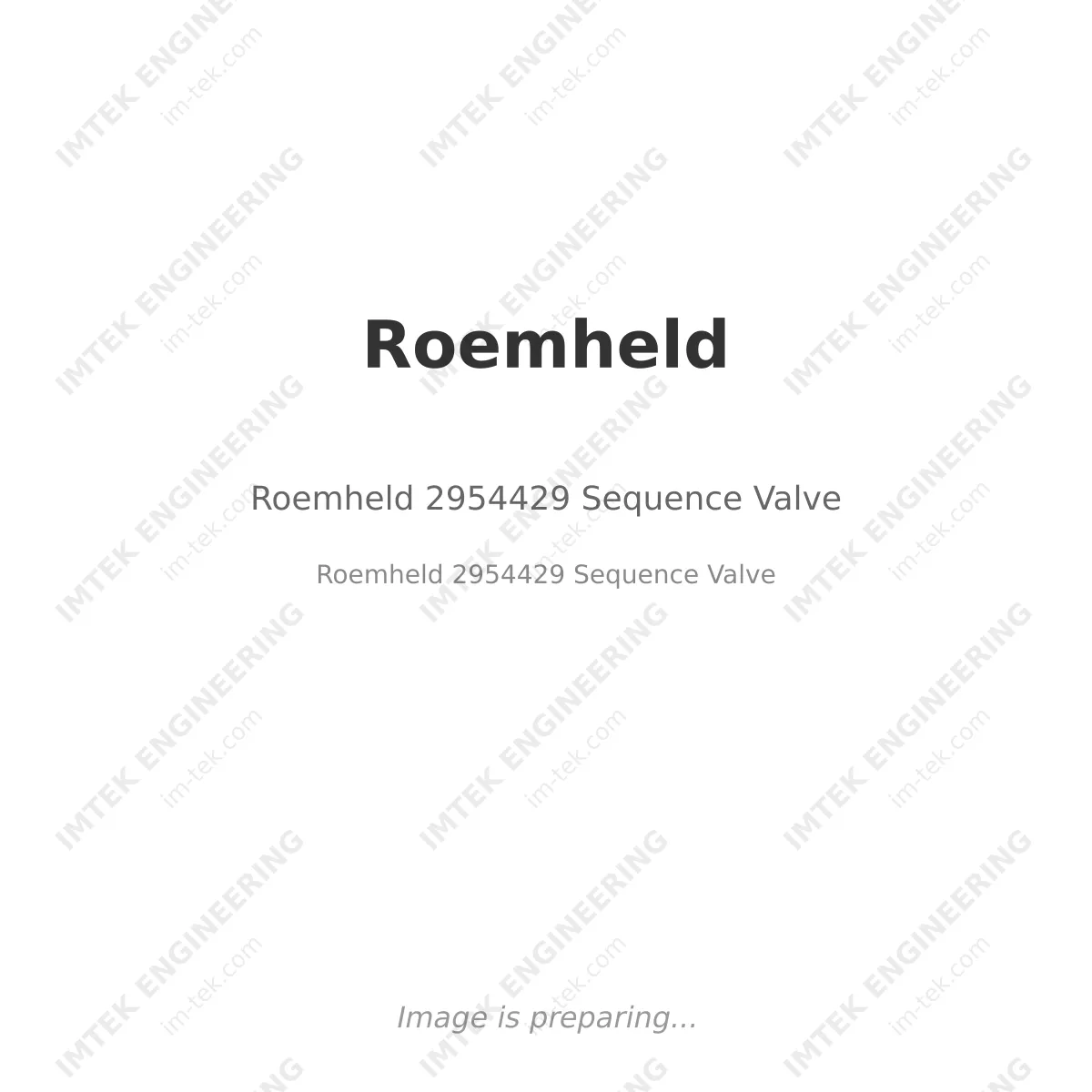 Roemheld Roemheld 2954429 Sequence Valve - Roemheld 2954429 Sequence Valve