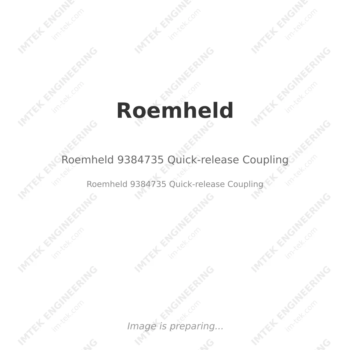 Roemheld Roemheld 9384735 Quick-release Coupling - Roemheld 9384735 Quick-release Coupling