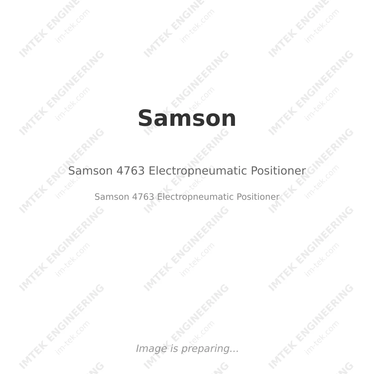Samson Samson 4763 Electropneumatic Positioner - Samson 4763  Electropneumatic Positioner