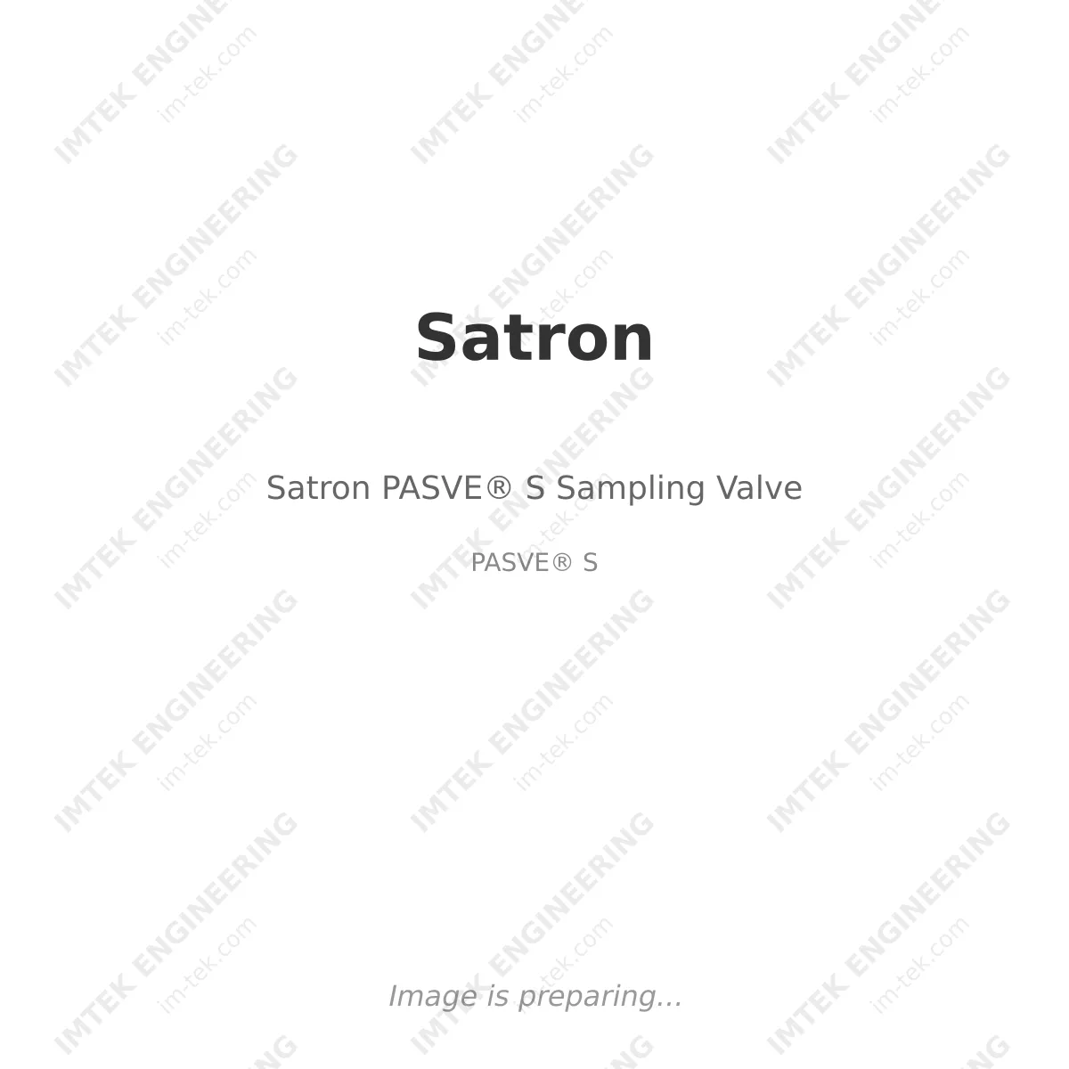 Satron Satron PASVE® S Sampling Valve - PASVE® S