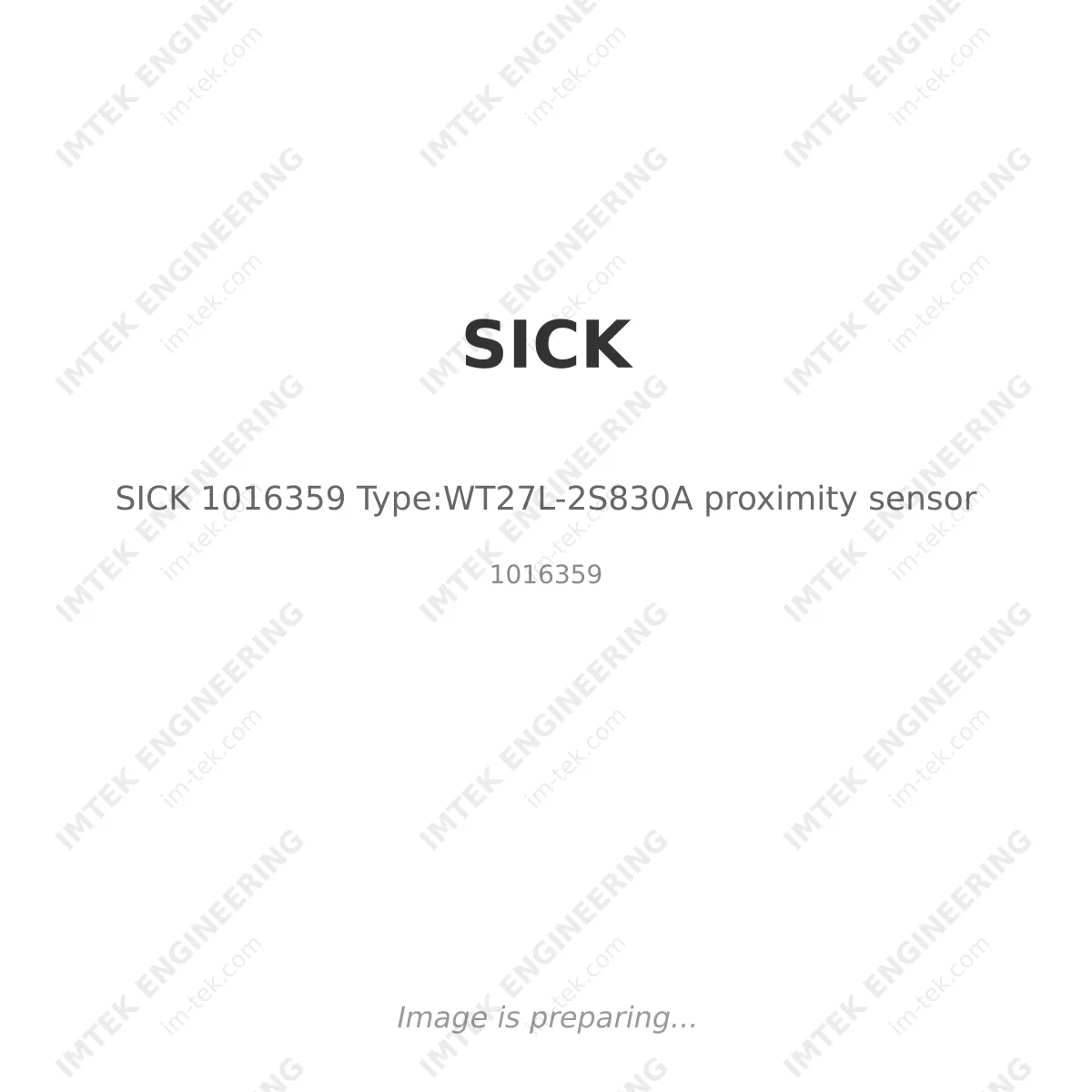 SICK SICK 1016359 Type:WT27L-2S830A proximity sensor - 1016359