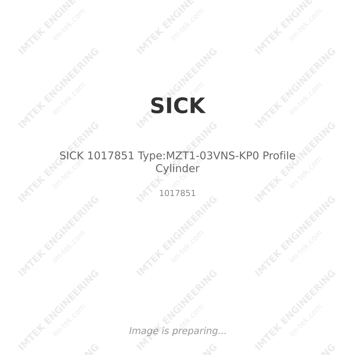 SICK SICK 1017851 Type:MZT1-03VNS-KP0 Profile Cylinder - 1017851