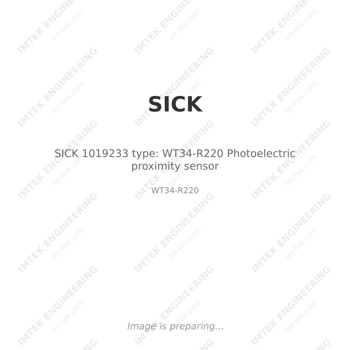 SICK SICK 1019233 type: WT34-R220 Photoelectric proximity sensor - WT34-R220