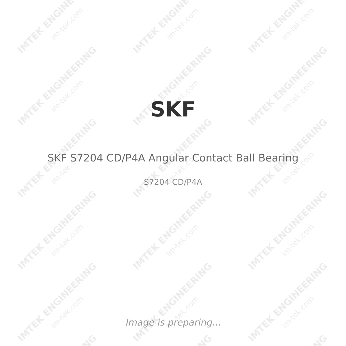 SKF SKF S7204 CD/P4A Angular Contact Ball Bearing - S7204 CD/P4A