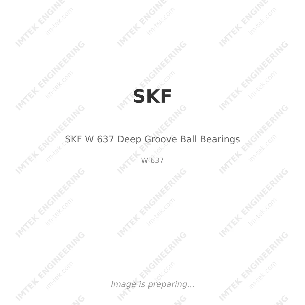 SKF SKF W 637 Deep Groove Ball Bearings - W 637