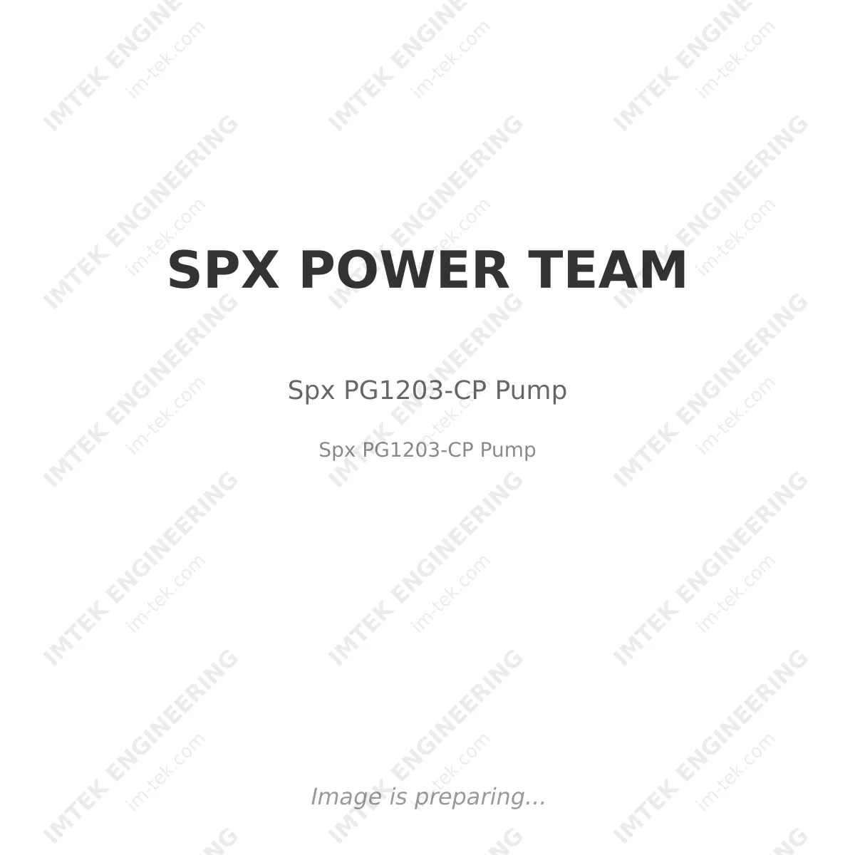 SPX POWER TEAM Spx PG1203-CP Pump - Spx PG1203-CP Pump