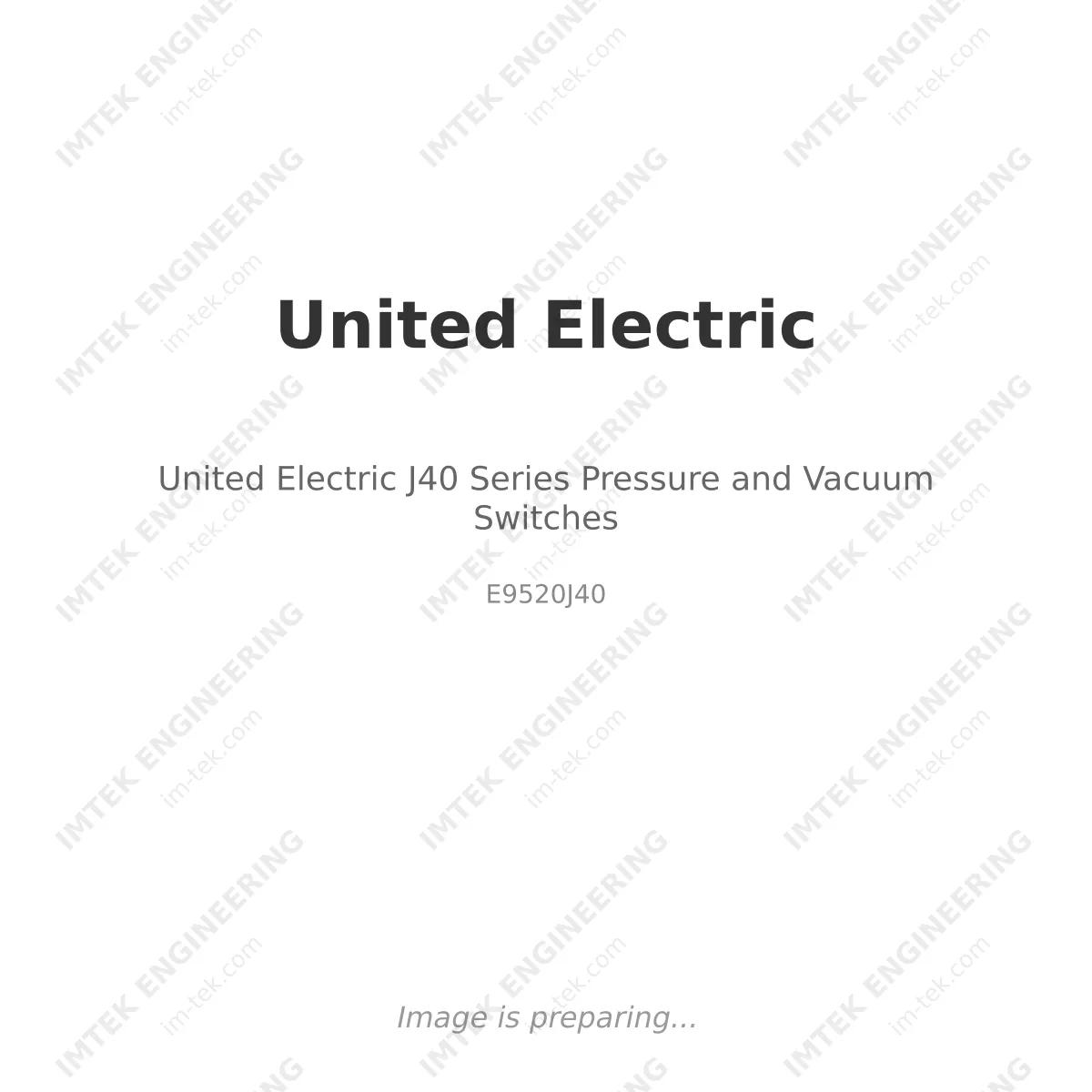 United Electric United Electric J40 Series Pressure and Vacuum Switches - E9520J40