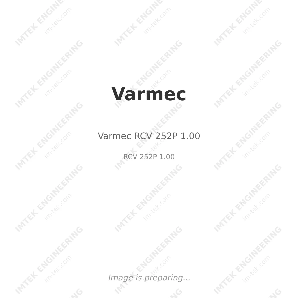 Varmec Varmec RCV 252P 1.00 - RCV 252P 1.00