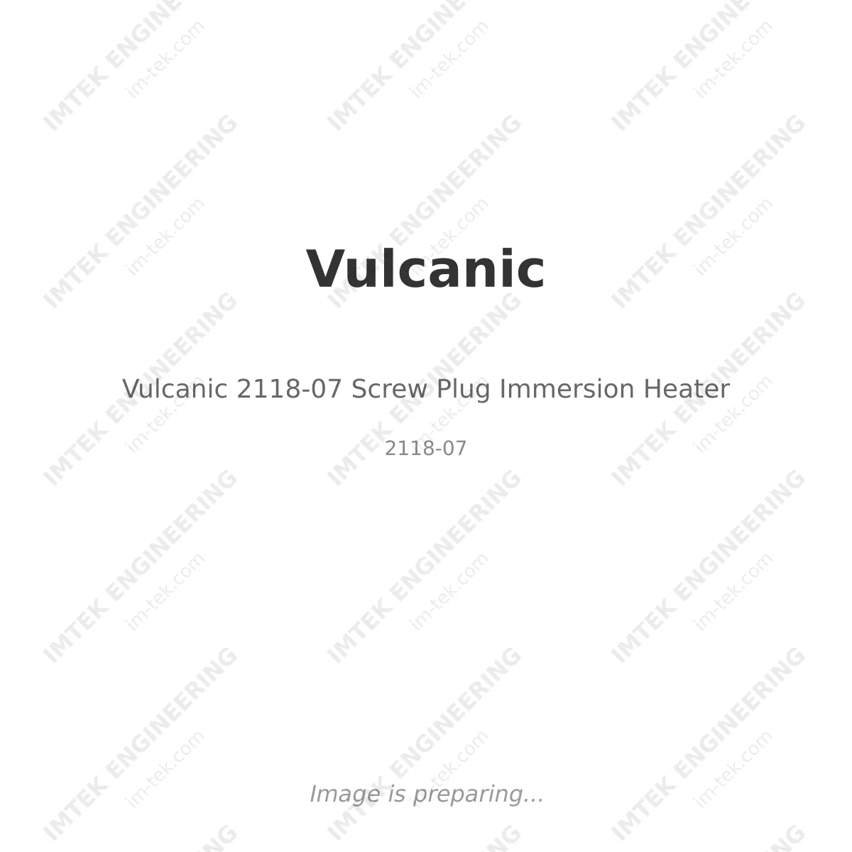 Vulcanic Vulcanic 2118-07 Screw Plug Immersion Heater - 2118-07