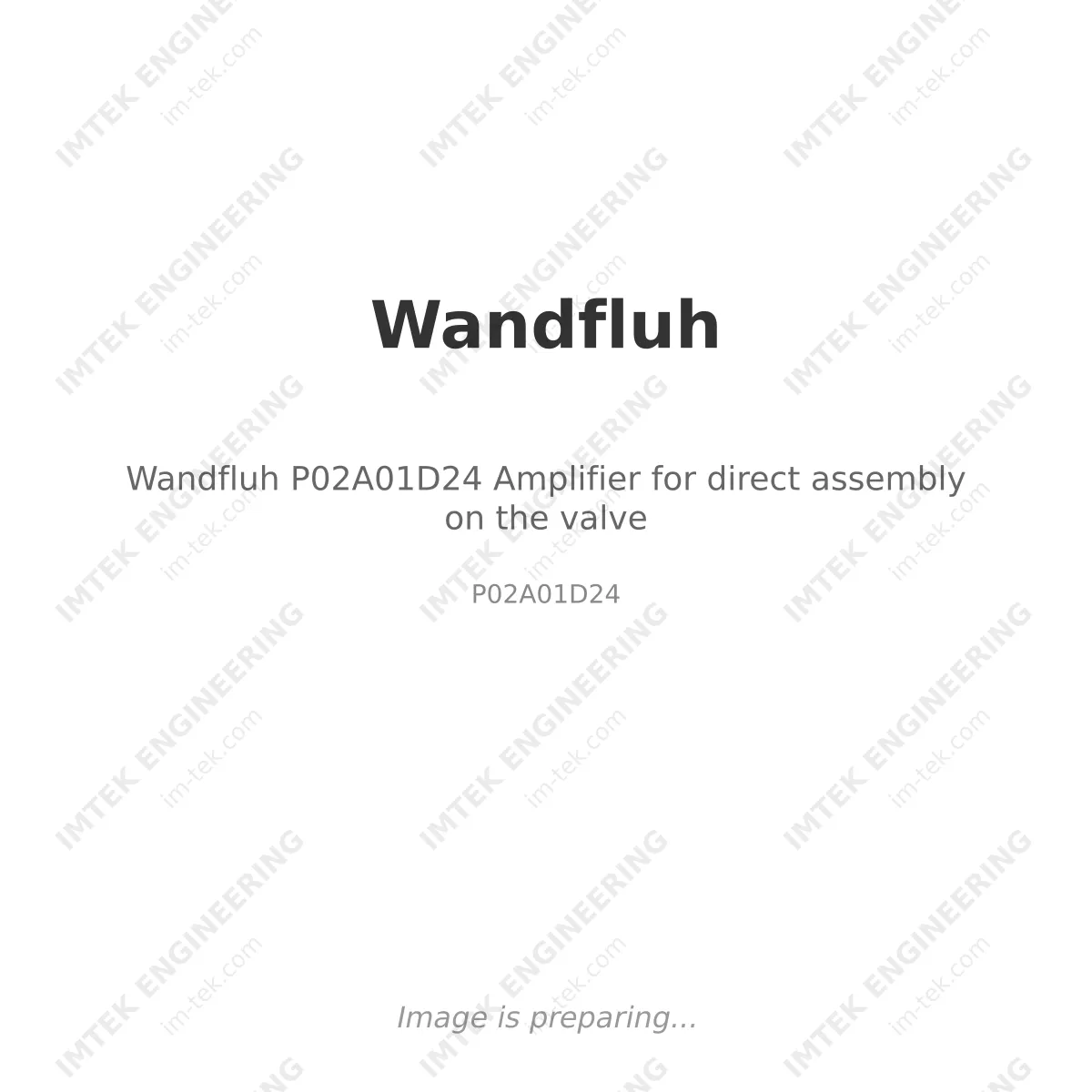Wandfluh Wandfluh P02A01D24 Amplifier for direct assembly on the valve - P02A01D24