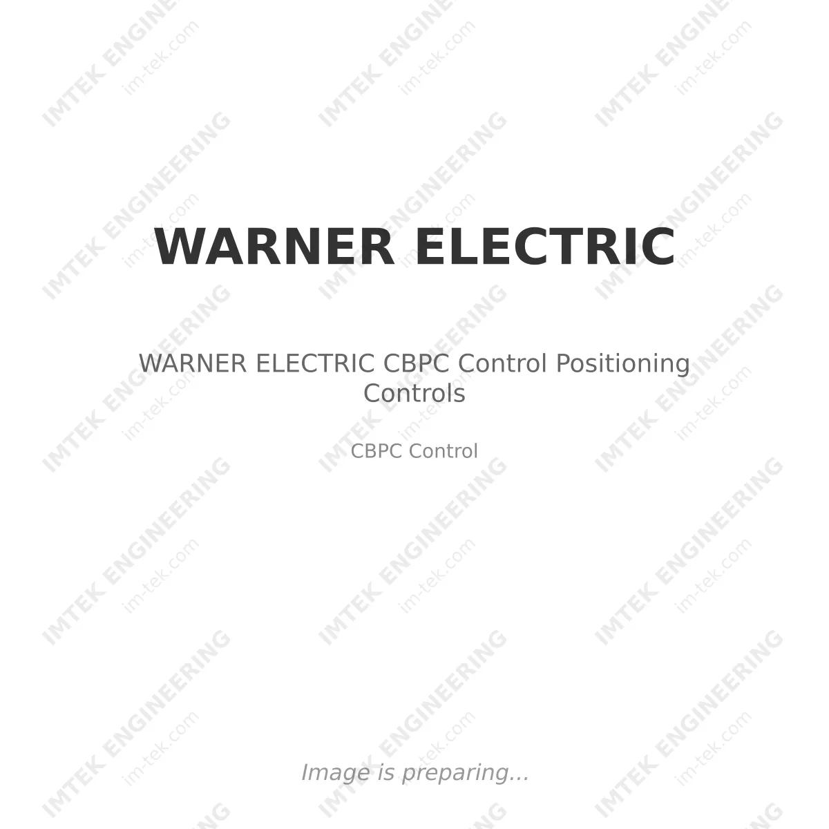 WARNER ELECTRIC WARNER ELECTRIC CBPC Control Positioning Controls - CBPC Control