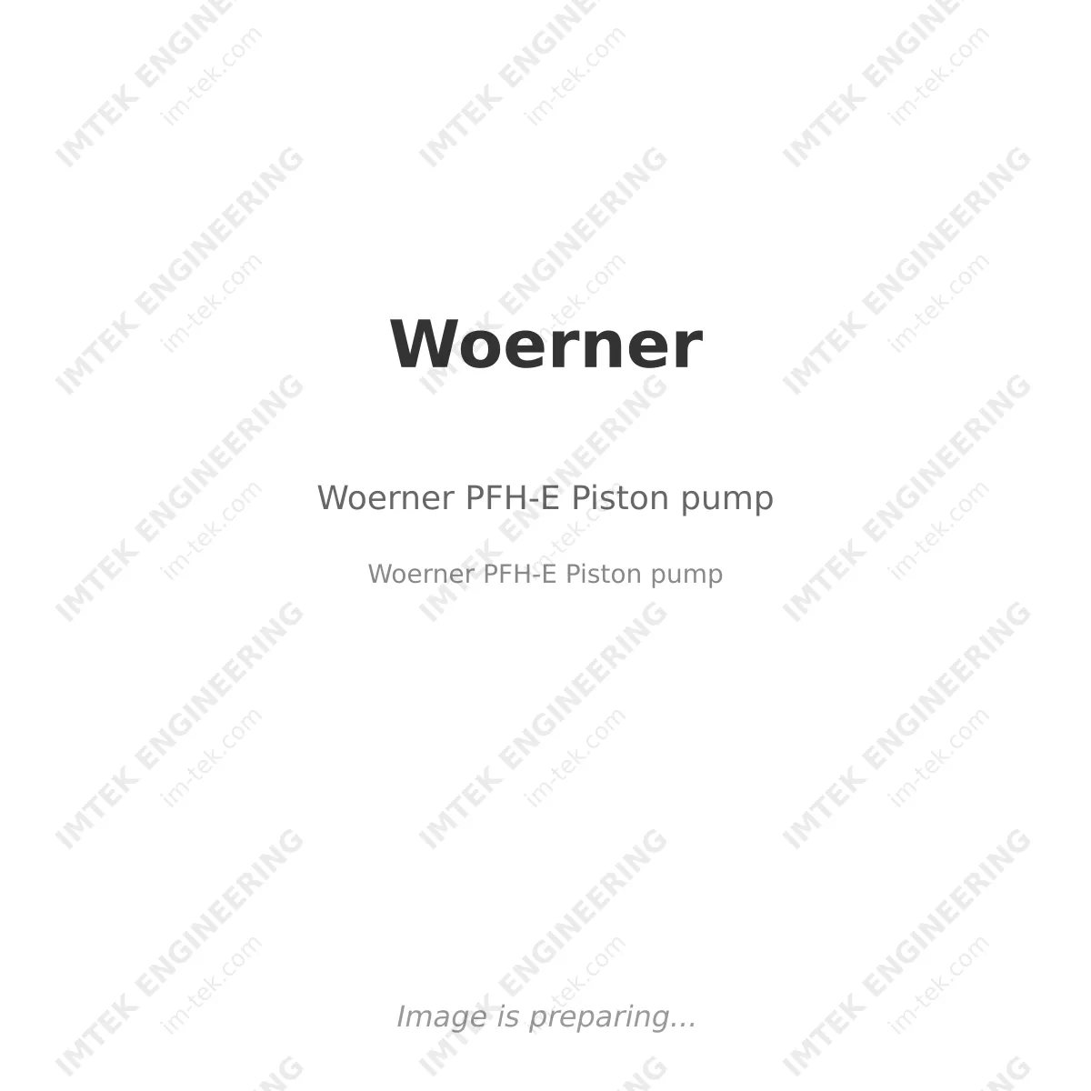Woerner Woerner PFH-E Piston pump - Woerner   PFH-E Piston pump