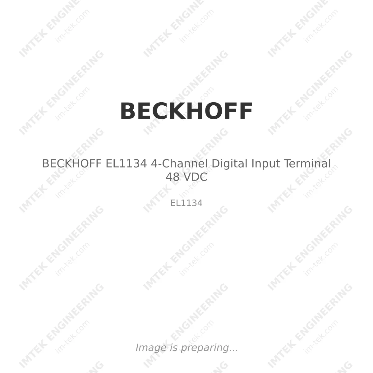 BECKHOFF BECKHOFF EL1134 4-Channel Digital Input Terminal 48 VDC - EL1134
