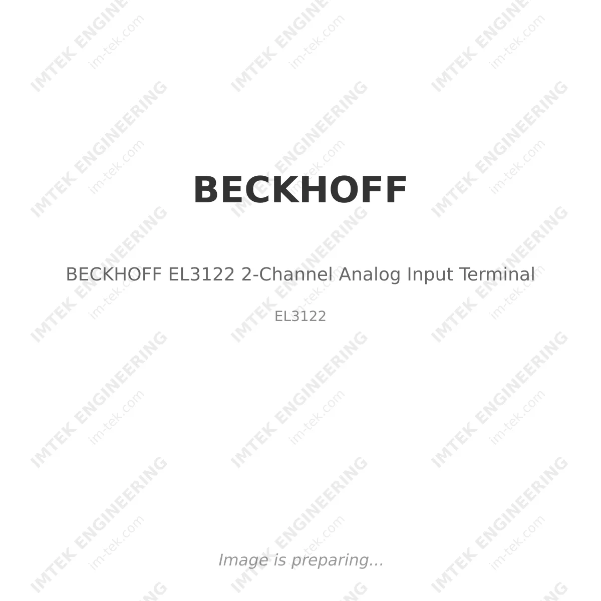 BECKHOFF BECKHOFF EL3122 2-Channel Analog Input Terminal - EL3122
