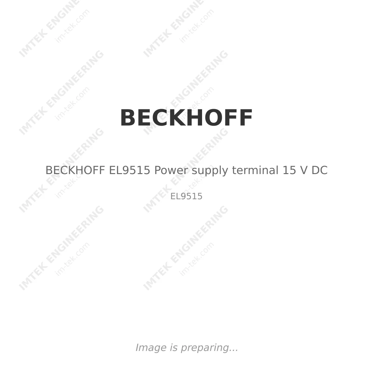 BECKHOFF BECKHOFF EL9515 Power supply terminal 15 V DC - EL9515