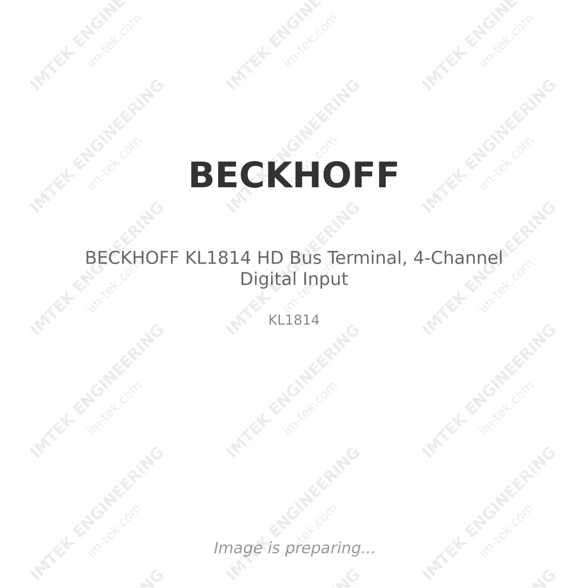BECKHOFF BECKHOFF KL1814 HD Bus Terminal, 4-Channel Digital Input - KL1814