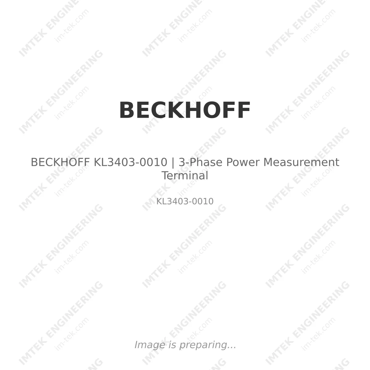 BECKHOFF BECKHOFF KL3403-0010 | 3-Phase Power Measurement Terminal - KL3403-0010