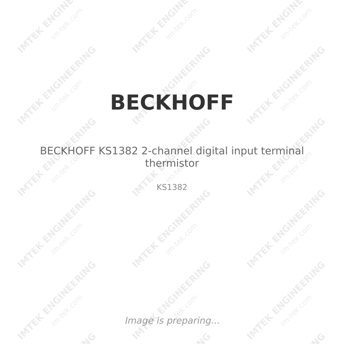 BECKHOFF BECKHOFF KS1382 2-channel digital input terminal thermistor - KS1382