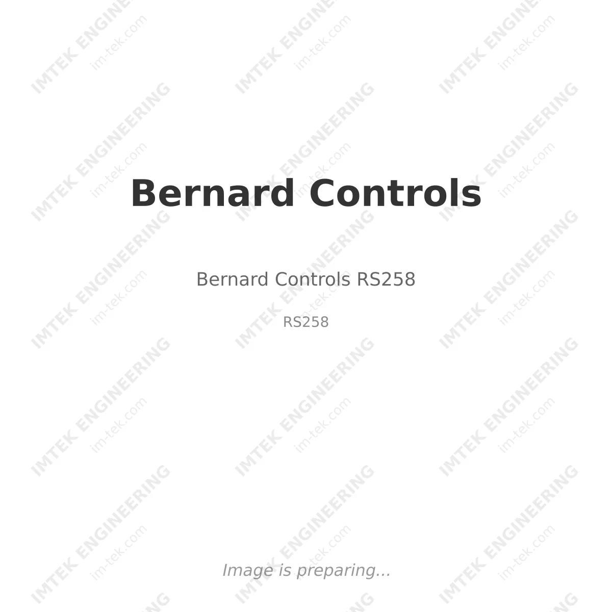 Bernard Controls Bernard Controls RS258 - RS258