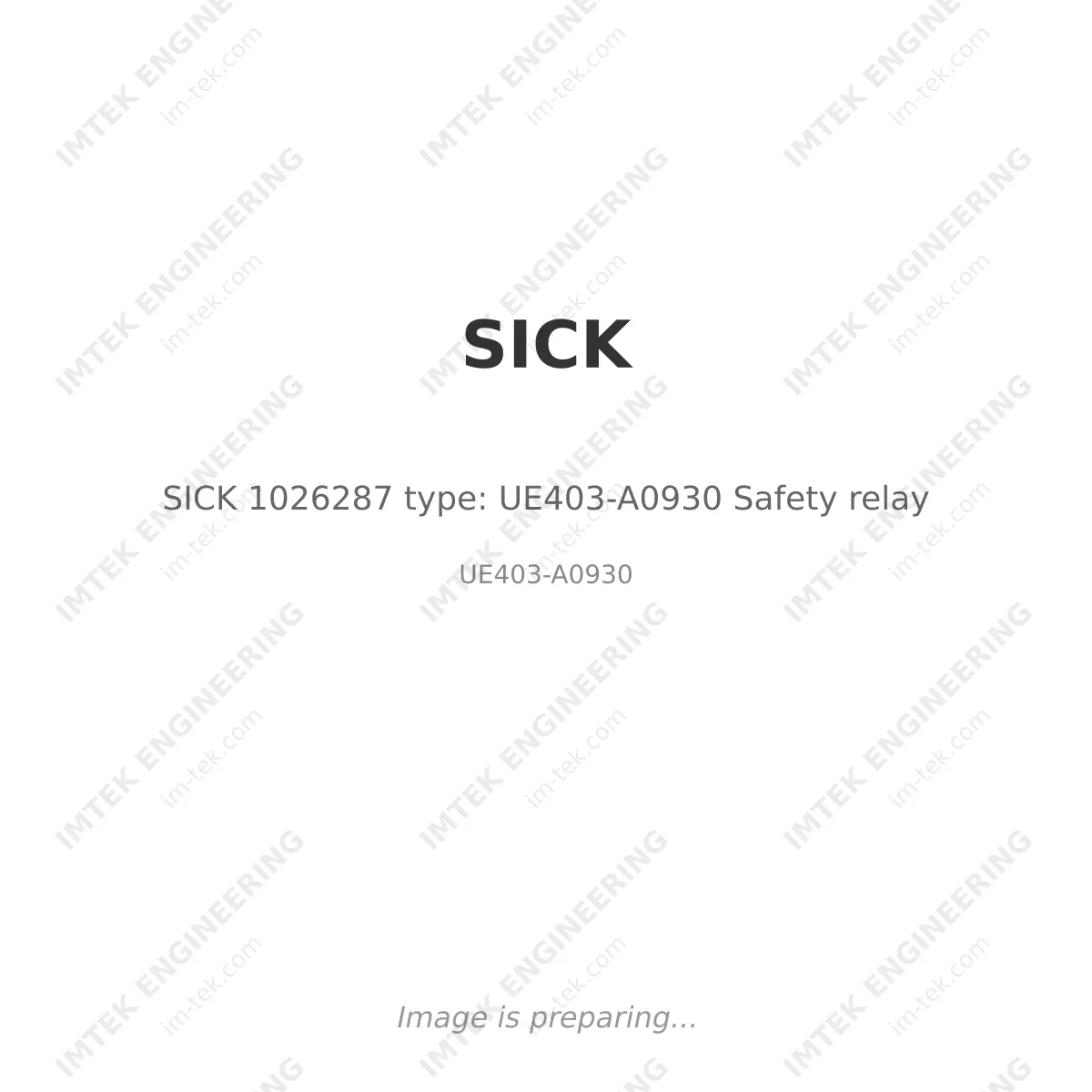 SICK SICK 1026287 type: UE403-A0930 Safety relay - UE403-A0930