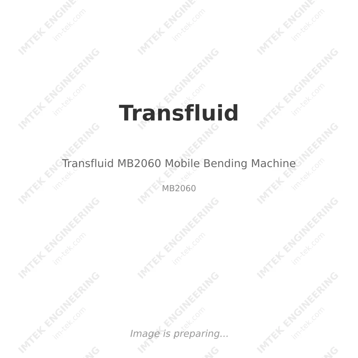 Transfluid Transfluid MB2060 Mobile Bending Machine - MB2060
