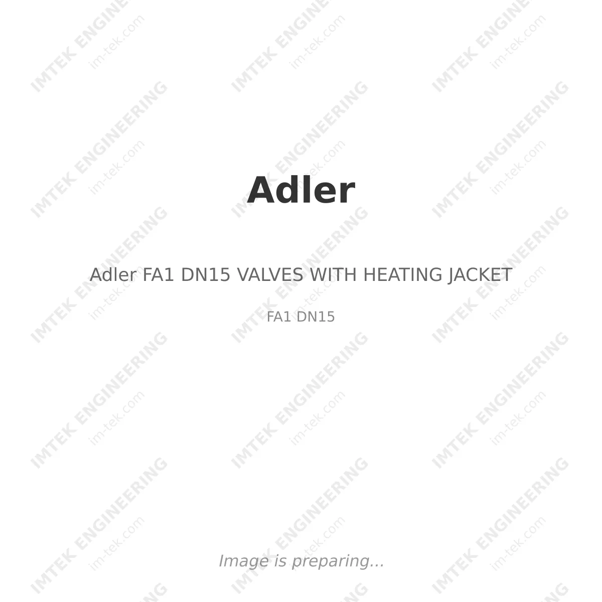 Adler Adler FA1 DN15 VALVES WITH HEATING JACKET - FA1 DN15