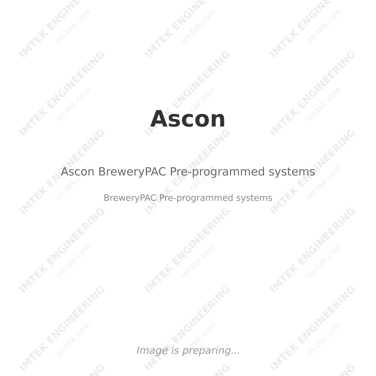 Ascon Ascon BreweryPAC Pre-programmed systems - BreweryPAC Pre-programmed systems