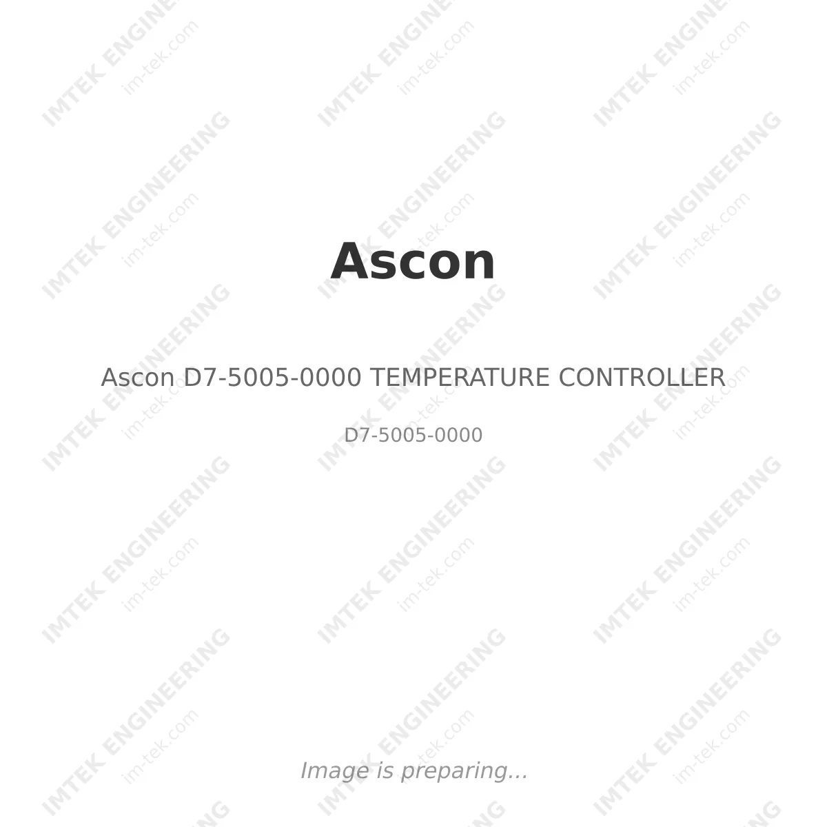 Ascon Ascon D7-5005-0000 TEMPERATURE CONTROLLER - D7-5005-0000
