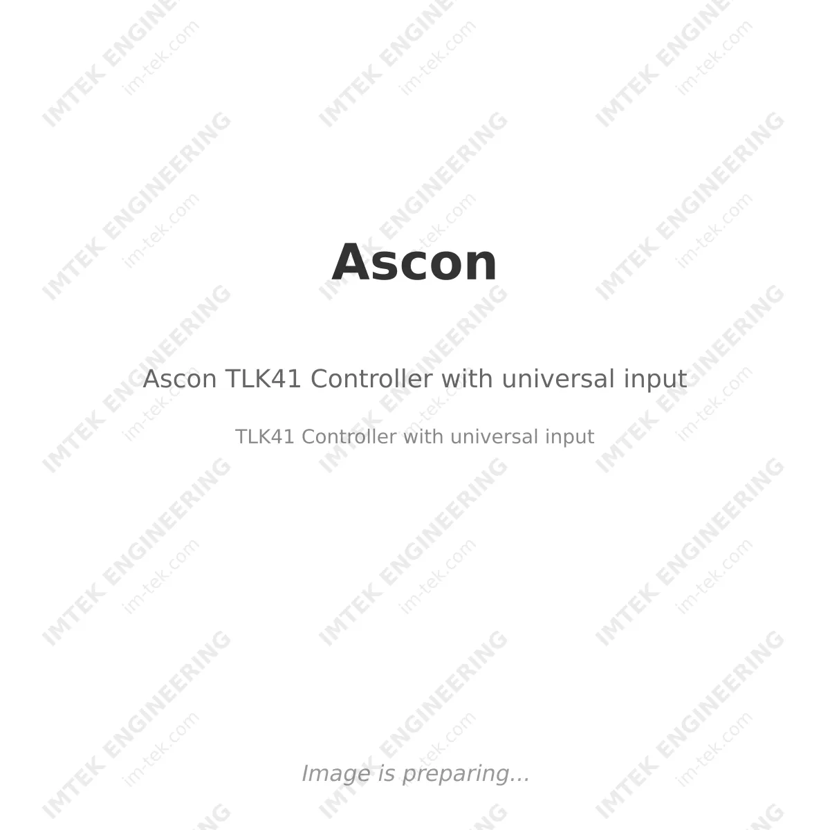 Ascon Ascon TLK41 Controller with universal input - TLK41 Controller with universal input
