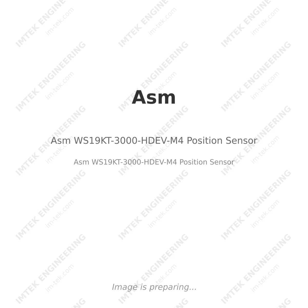Asm Asm WS19KT-3000-HDEV-M4 Position Sensor - Asm WS19KT-3000-HDEV-M4 Position Sensor