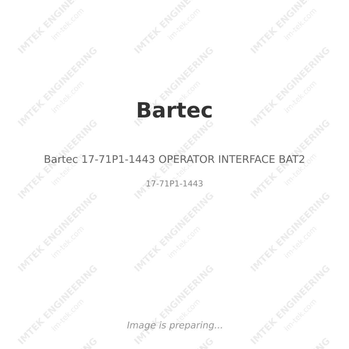 Bartec Bartec 17-71P1-1443 OPERATOR INTERFACE BAT2 - 17-71P1-1443