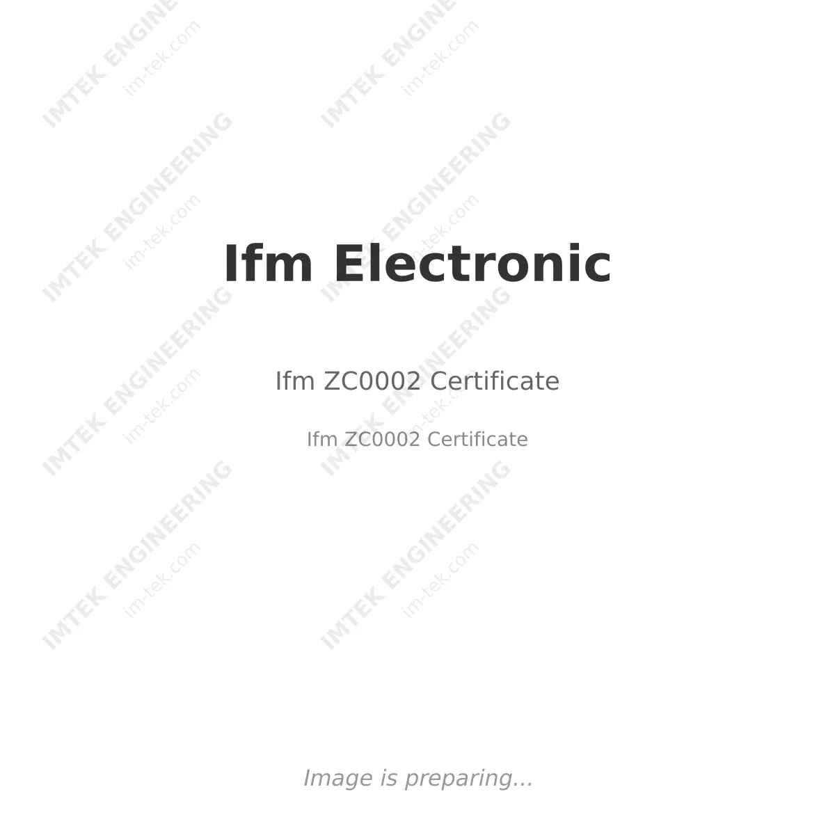 Ifm Electronic Ifm ZC0002 Certificate - Ifm ZC0002 Certificate