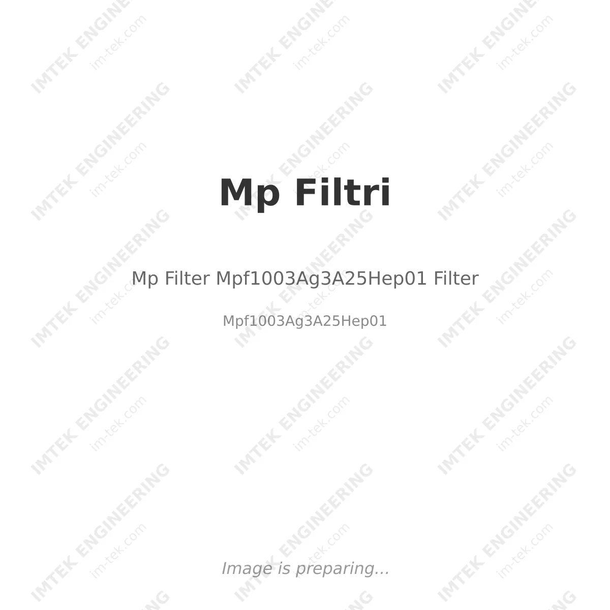 Mp Filtri Mp Filter Mpf1003Ag3A25Hep01 Filter - Mpf1003Ag3A25Hep01