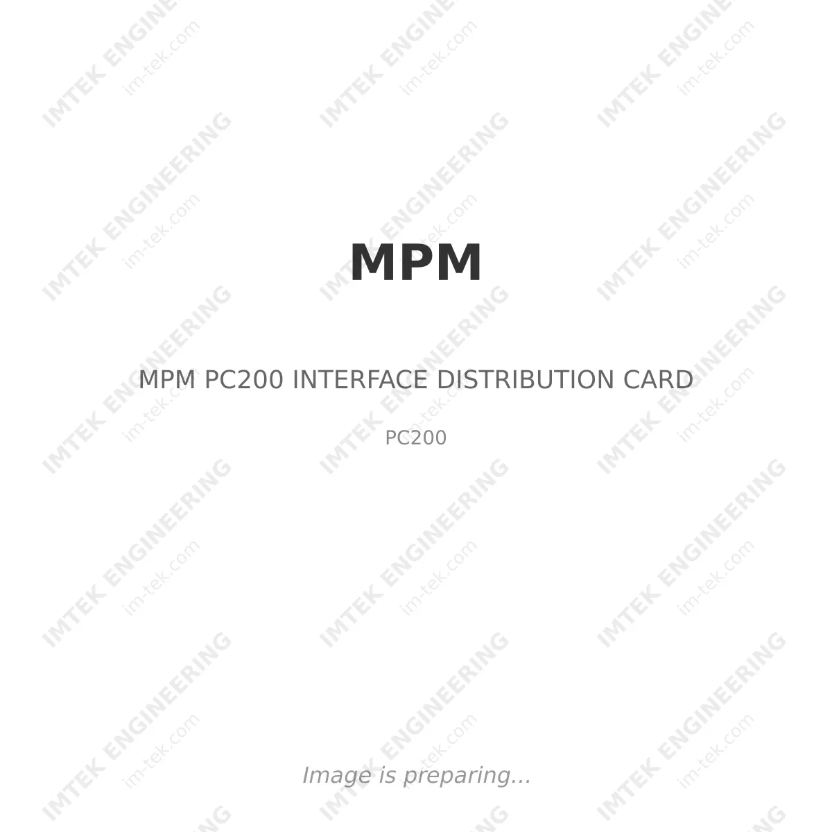 MPM MPM PC200 INTERFACE DISTRIBUTION CARD - PC200