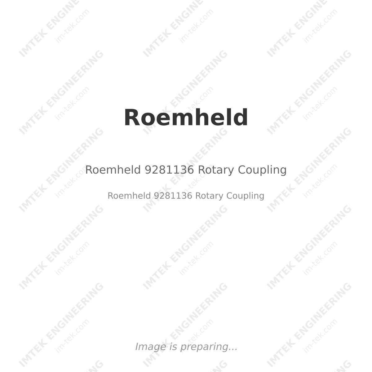 Roemheld Roemheld 9281136 Rotary Coupling - Roemheld 9281136 Rotary Coupling