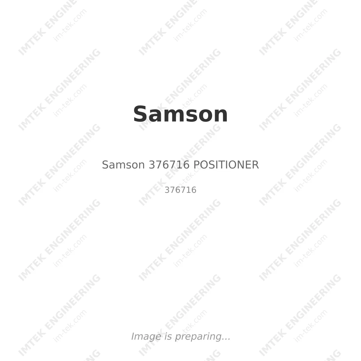 Samson Samson 376716 POSITIONER - 376716
