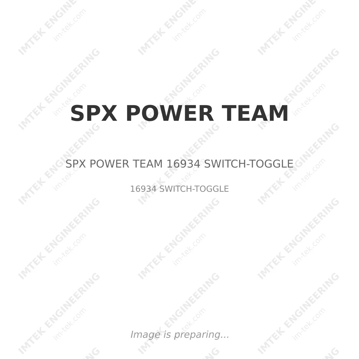 SPX POWER TEAM SPX POWER TEAM 16934 SWITCH-TOGGLE - 16934 SWITCH-TOGGLE