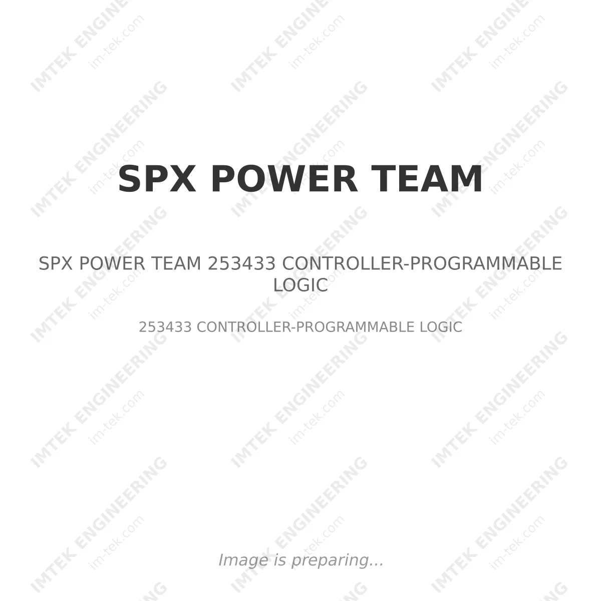 SPX POWER TEAM SPX POWER TEAM 253433 CONTROLLER-PROGRAMMABLE LOGIC - 253433 CONTROLLER-PROGRAMMABLE LOGIC