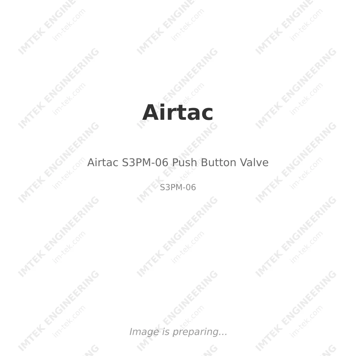 Airtac Airtac S3PM-06 Push Button Valve - S3PM-06