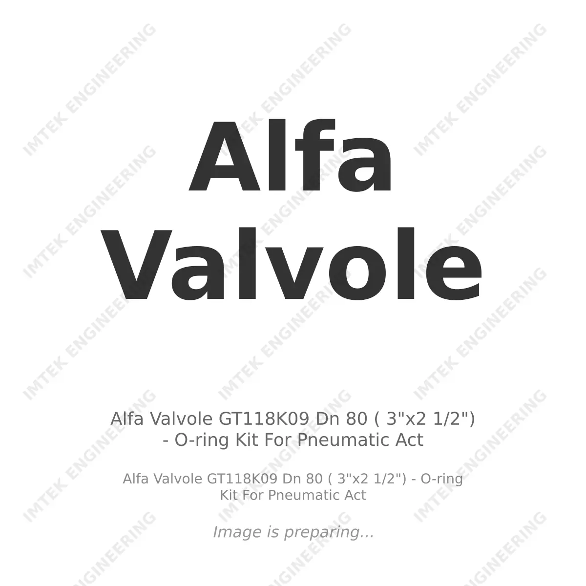 Alfa Valvole Alfa Valvole GT118K09 Dn 80 ( 3"x2 1/2") - O-ring Kit For Pneumatic Act - Alfa Valvole GT118K09 Dn 80 ( 3"x2 1/2") -  O-ring Kit For Pneumatic Act