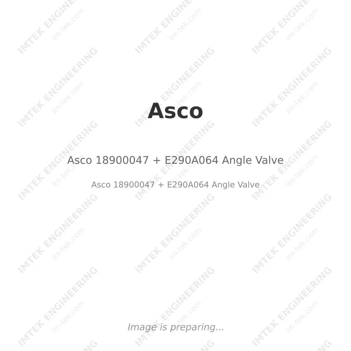 Asco Asco 18900047 + E290A064 Angle Valve - Asco 18900047 + E290A064  Angle Valve