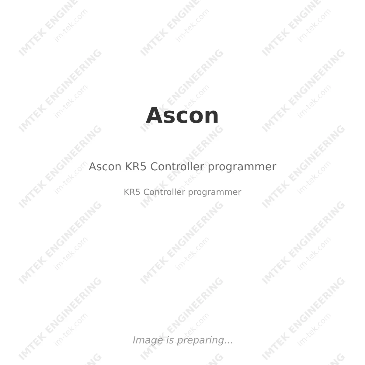 Ascon Ascon KR5 Controller programmer - KR5 Controller programmer