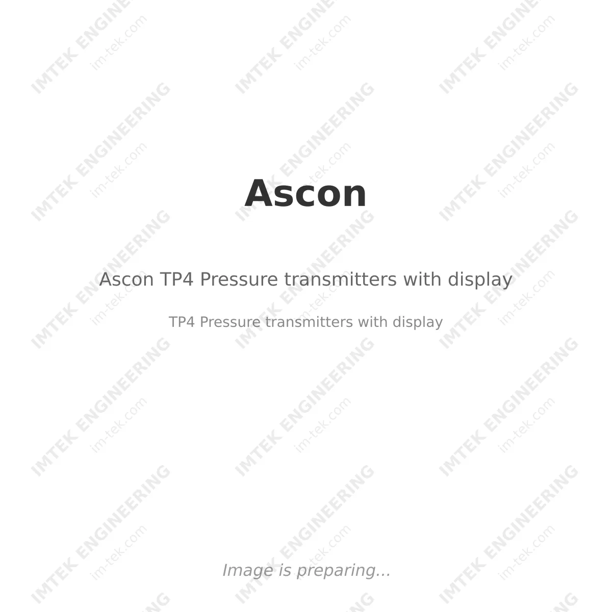 Ascon Ascon TP4 Pressure transmitters with display - TP4 Pressure transmitters with display