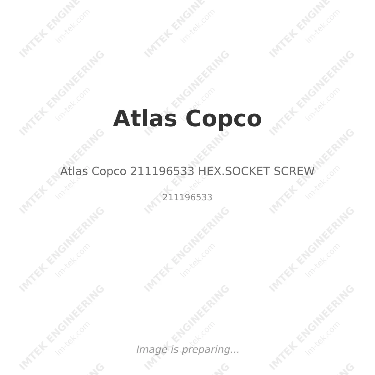 Atlas Copco Atlas Copco 211196533 HEX.SOCKET SCREW - 211196533