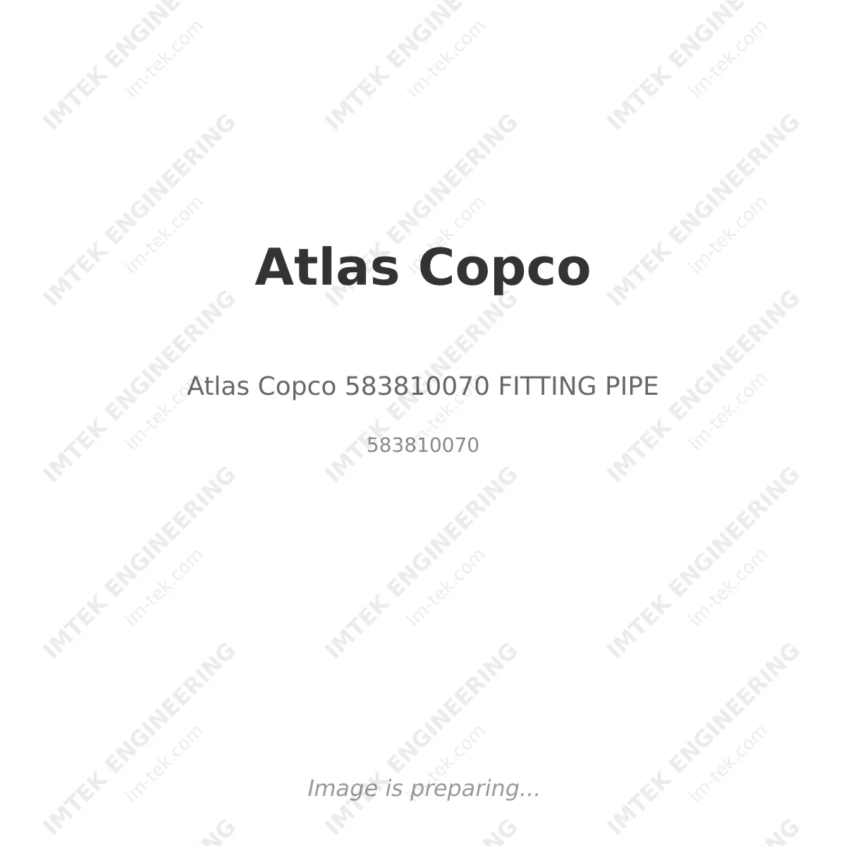 Atlas Copco Atlas Copco 583810070 FITTING PIPE - 583810070