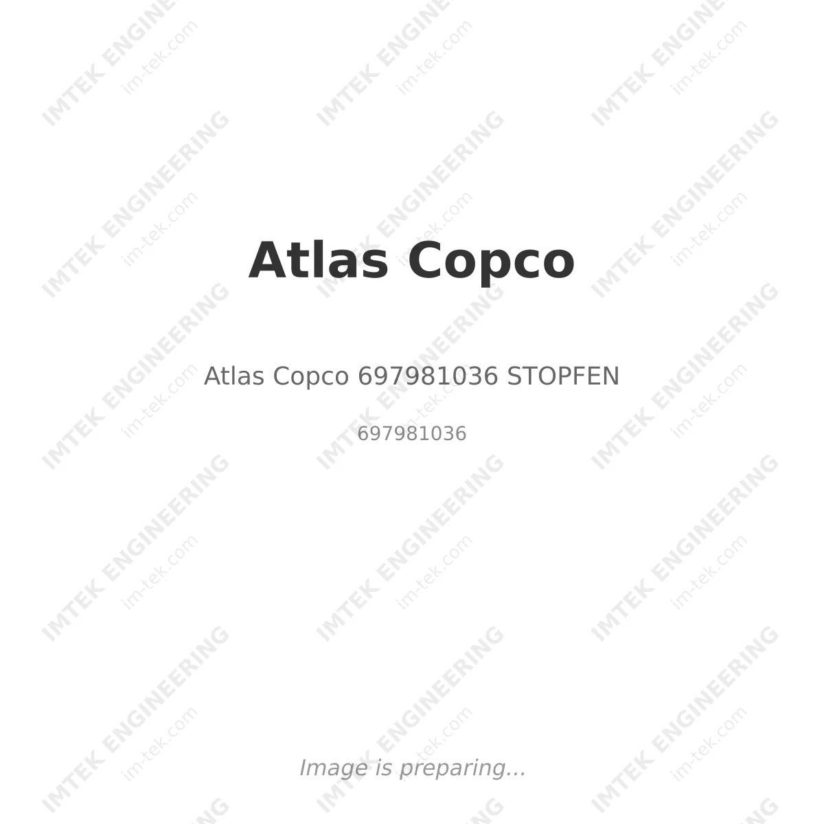 Atlas Copco Atlas Copco 697981036 STOPFEN - 697981036