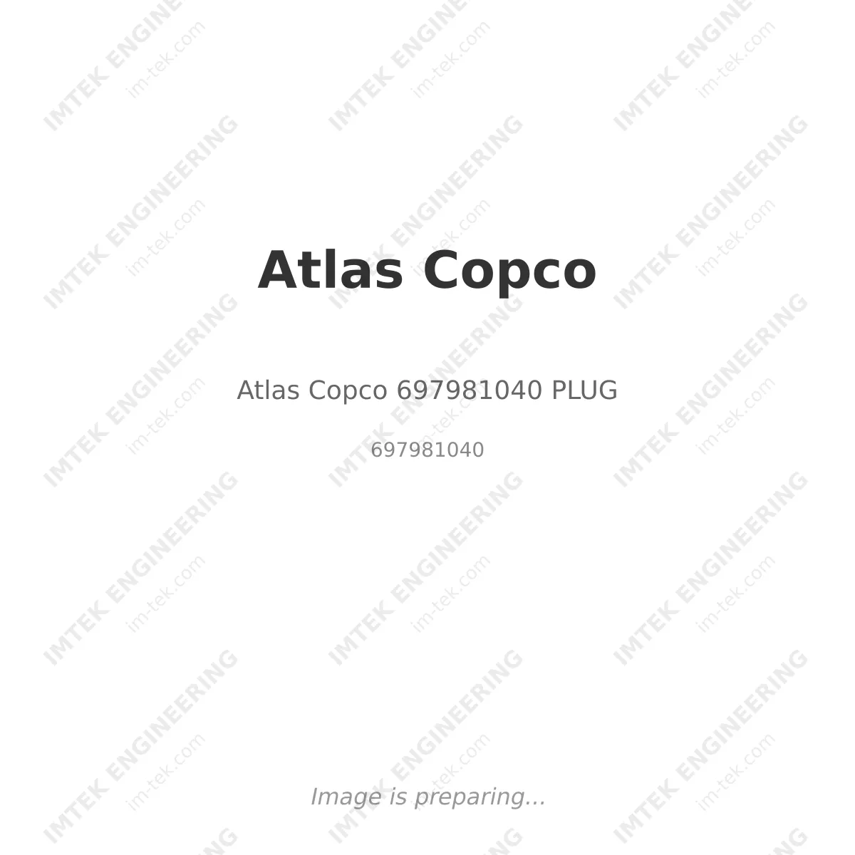 Atlas Copco Atlas Copco 697981040 PLUG - 697981040
